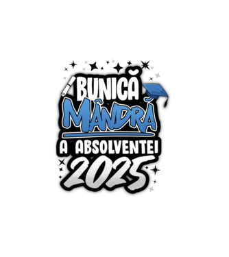 Bunică MÂNDRĂ a absolventei model alb pe tricou