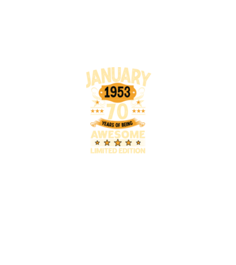 January 1953 70 years of being limited edition model albastru jeanși pe tricou