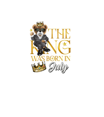 The king was born int JULY model negru pe tricou