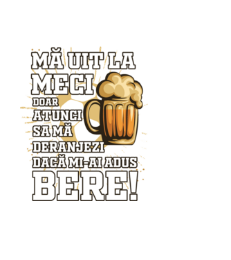 Mă uit la meci model negru pe tricou