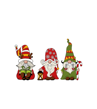 Xmas gnomes 2 model alb pe tricou