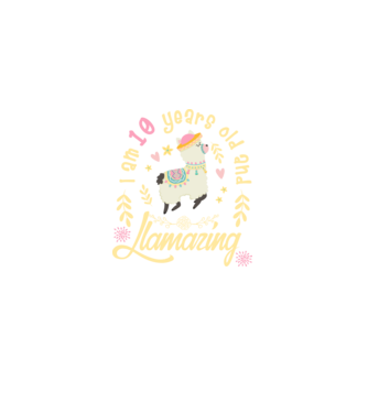 Birthday Llamazing 10 years old model negru pe tricou