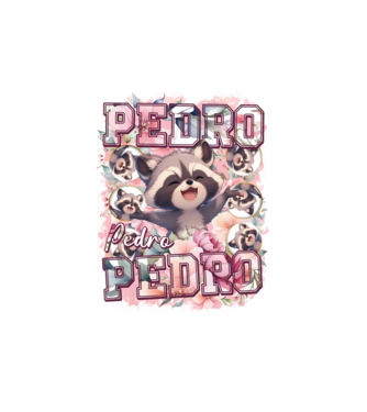 Girly Pedro model alb pe tricou