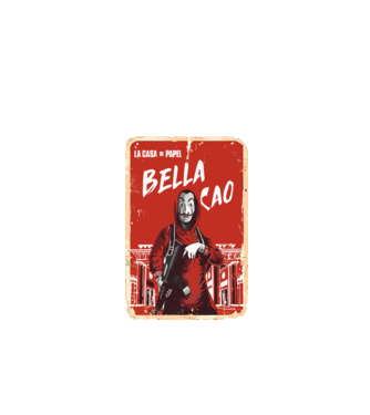 bella ciao poster retro model negru pe tricou