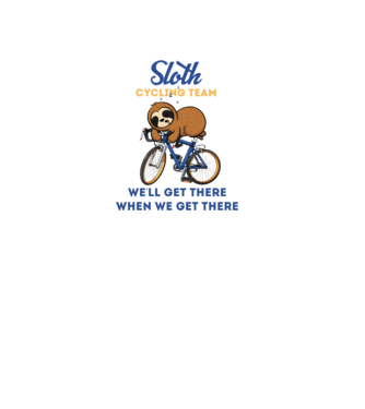 Sloth cycling team model alb pe tricou