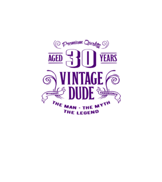 Vintage Dude - 30 model alb pe tricou