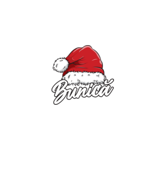 bunică Santa Hat model negru pe tricou