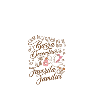 Favorita familiei DECEMBRIE model alb pe tricou