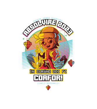 absolvire 2023 coafor model alb pe tricou