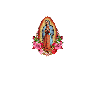 Fecioara Maria model negru pe tricou