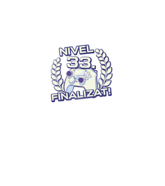 Nivel 33 finalizat! model negru pe tricou