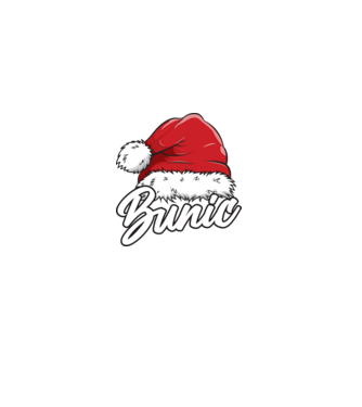 bunic Santa Hat model negru pe tricou