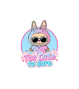 Too cute to care model alb pe tricou