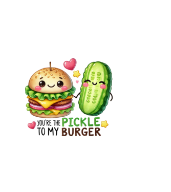 Pickle to my Burger model alb pe tricou