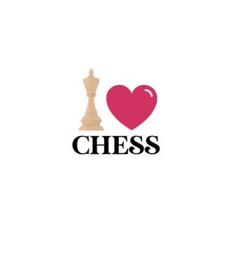 Love chess model alb/roșu pe tricou