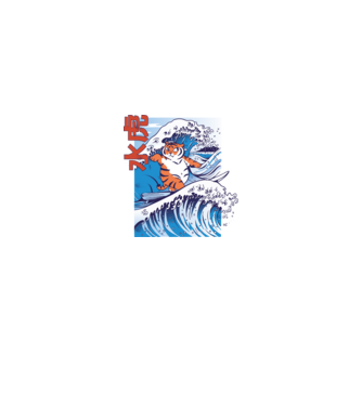 Chubby Surfer Tiger model negru pe tricou