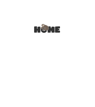 Home Sloth model alb pe tricou
