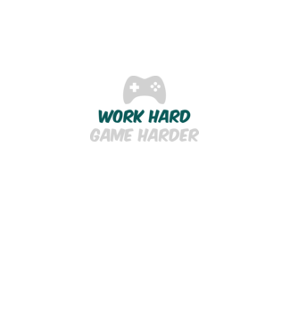 Work hard, game harder model negru pe tricou