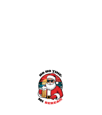 Ho ho ține mi berea! alb model negru pe tricou