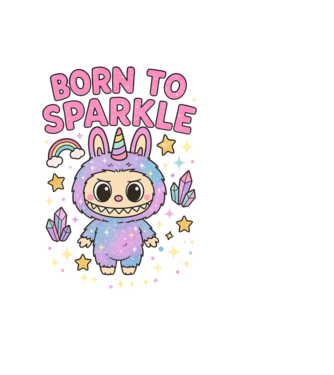 Born to sparkle model negru pe tricou