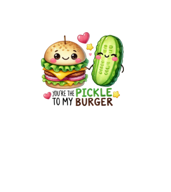 Pickle to my Burger model alb pe tricou