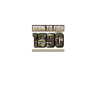 Born to fish since 1990 model negru pe tricou