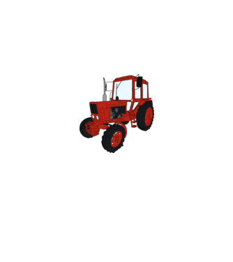 TRACTOR model alb pe tricou