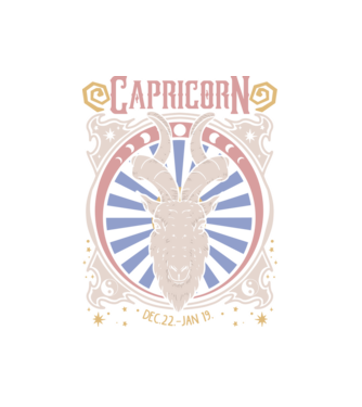 Zodiac Vintage CAPRICORN model alb pe tricou