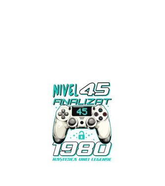 Nivel finalizat 45 1980 model negru pe tricou