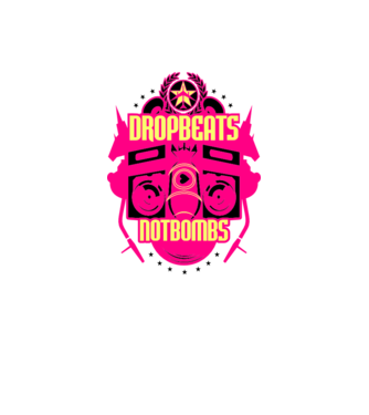 Drop Beats Not Bombs model alb pe tricou