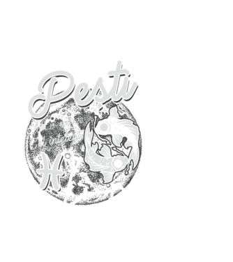 Zodiac bărbat PEȘTI retro model alb pe tricou