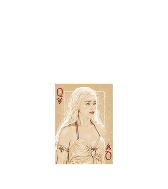 Queen Card model alb pe tricou