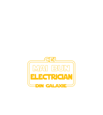 Cel mai bun electrician din galaxie model negru pe tricou