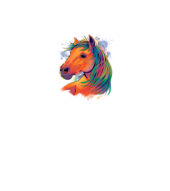 Colorful Horse model alb pe tricou