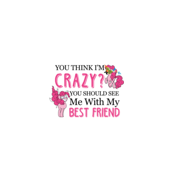Crazy Friend Unicorn model alb pe tricou