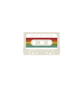retro tape 2019 vintage model negru pe tricou