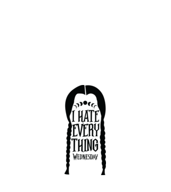  I hate everything model alb pe tricou