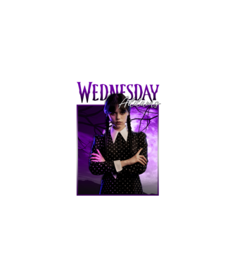 Wednesday Addams model negru pe tricou