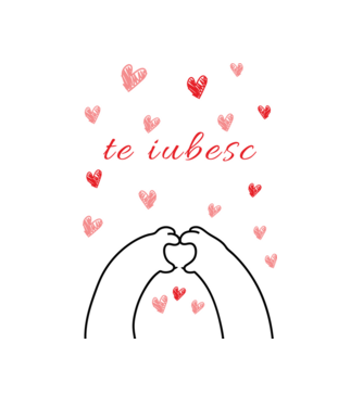 te iubesc model alb pe tricou