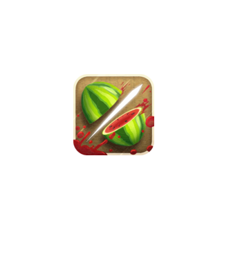 Fruit Ninja Icon model alb pe tricou