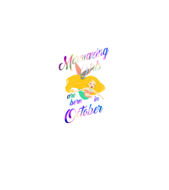 Mermazing girls are born october model negru pe tricou