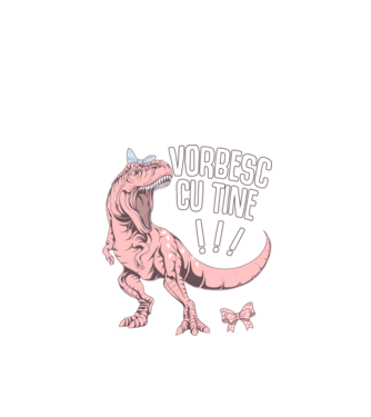 Vorbesc cu tine! #mamasaurus model negru pe tricou
