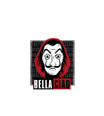 bella ciao dali model negru pe tricou