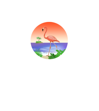 Flamingo model alb pe tricou