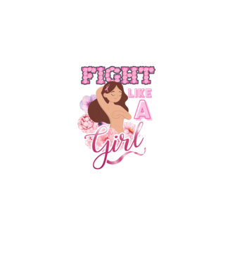 FIGHT like a girl model alb pe tricou