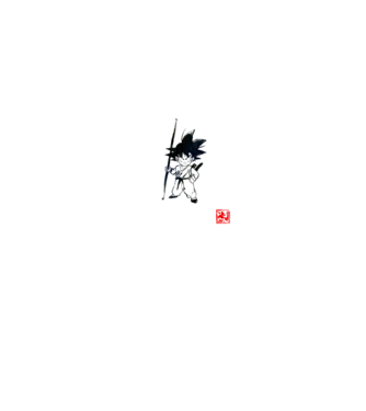 son goku art model negru pe tricou