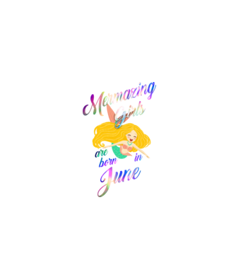 Mermazing girls are born june model negru pe tricou