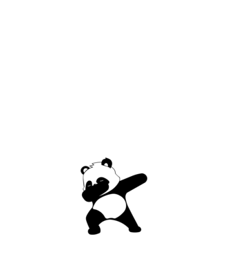 Panda DAB model alb pe tricou