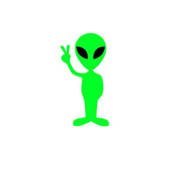 UFO Alien model alb pe tricou