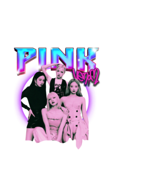 BLACKPINK pink venom model alb pe tricou